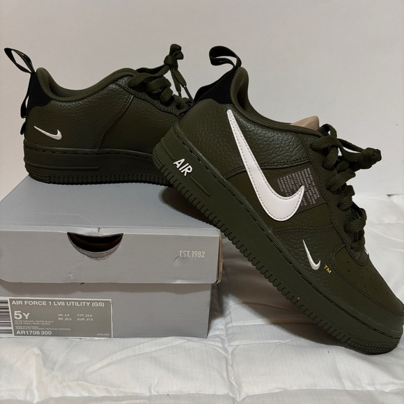 Nike Other - Nike Utility Green Air Force 1 with White Details